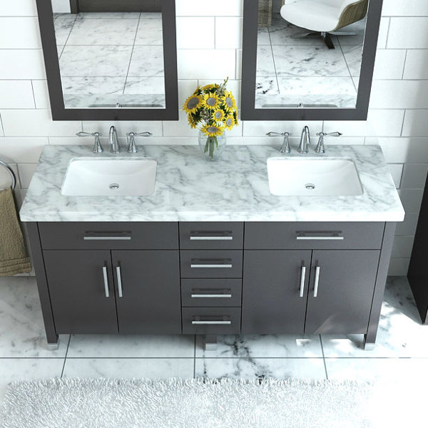 Ivy Bronx Desern 72" Double Bathroom Vanity Set Wayfair Canada